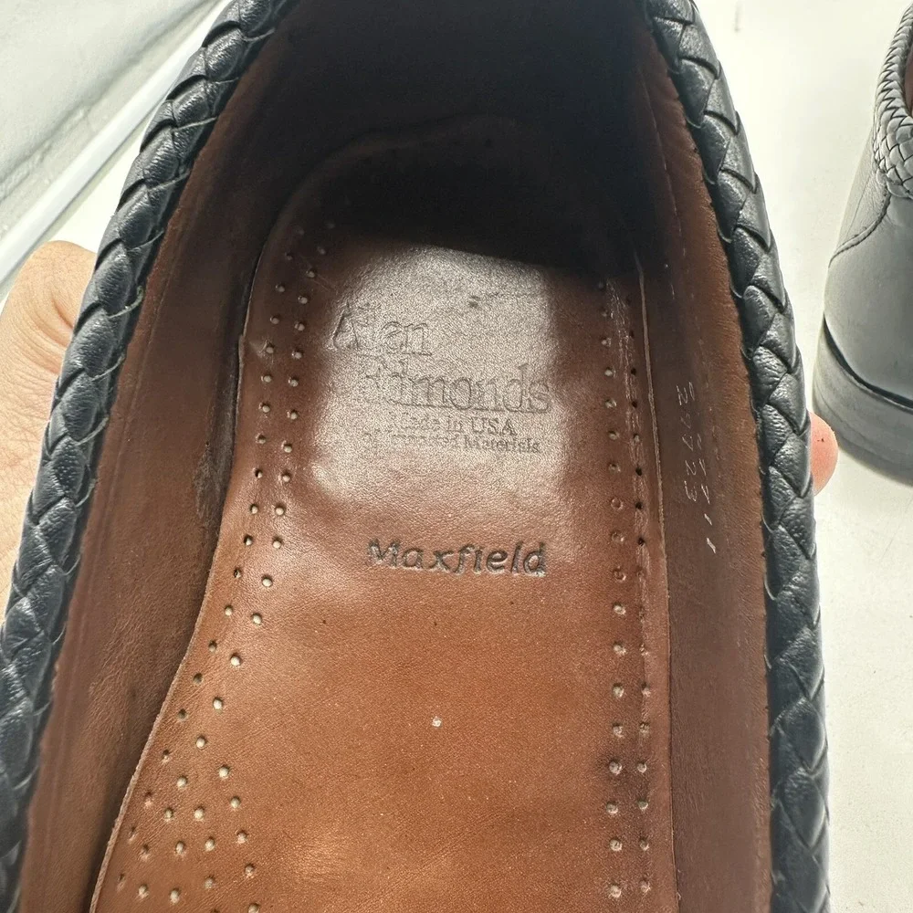 Allen Edmonds Maxfield Shoes Mens Size 10D Leather Tassel Moc Toe Loafers‎ BLACK